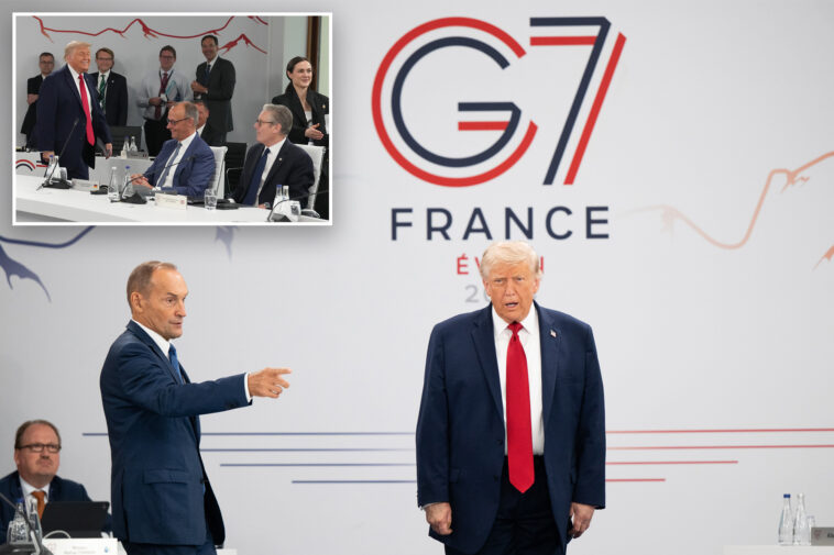 trump-arrives-late-to-g7-after-truth-social-screed-—-tells-world-leaders:-‘i’m-the-boss’