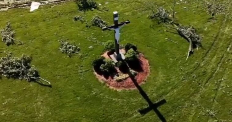 amazing-video:-crucifix-survives-massive-tornado-devastation-at-indiana-catholic-school