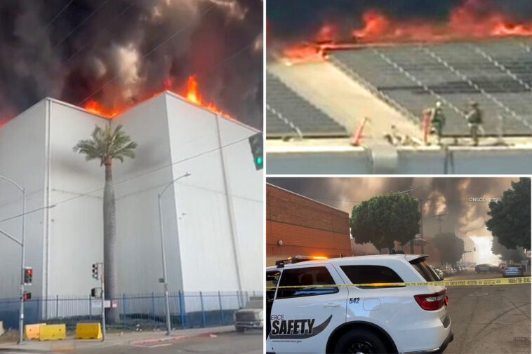 fire-erupts-at-la-warehouse-as-crews-fight-rooftop-flames-—-shelter-in-place-ordered