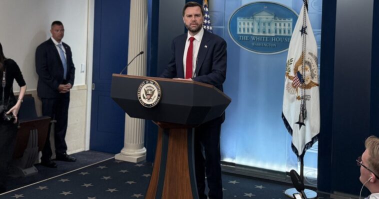 watch-live:-vice-president-jd-vance-delivers-white-house-press-briefing-after-signing-iran-memorandum-–-11-am-et
