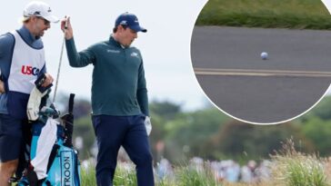 matt-fitzpatrick’s-tee-shot-gets-stuck-in-road-in-weird-us-open-scene