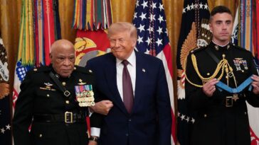 watch:-trump-physically-supports-marine-maj.-james-capers,-88,-before-awarding-the-unkillable-vietnam-vet-the-congressional-medal-of-honor