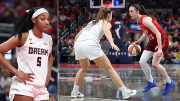 watch:-angel-reese-shoves-caitlin-clark,-then-mocks-her-as-long-running-rivalry-is-renewed