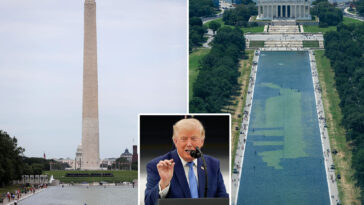 trump-says-vandals-used-chemicals-to-damage-newly-renovated-reflecting-pool-near-lincoln-memorial