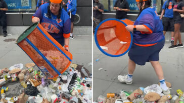 ‘incredibly-stupid’-knicks-fan-dumps-trash-onto-the-street-to-steal-blue-and-orange-trashcan