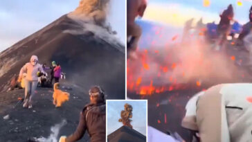 terrified-tourists-scramble-for-cover-as-they’re-pelted-with-lava-during-volcano-hike