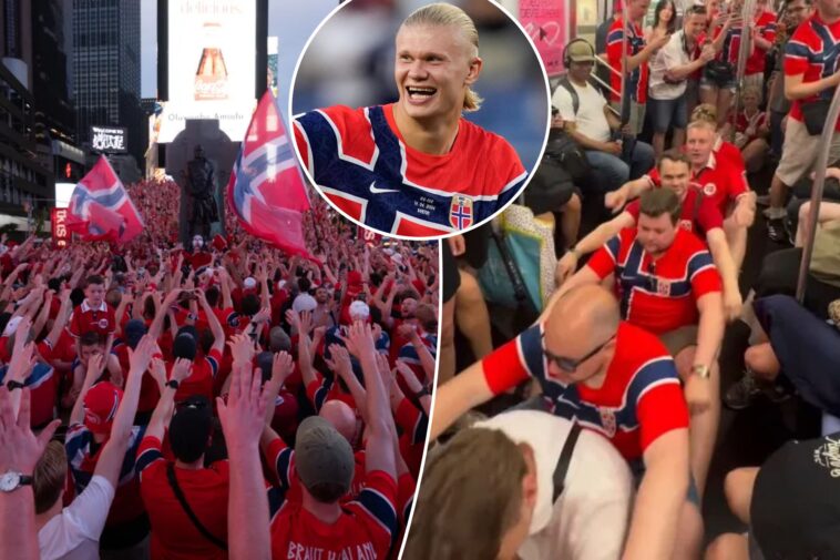 rowing-norwegian-world-cup-fans-take-over-nyc-subways,-times-square