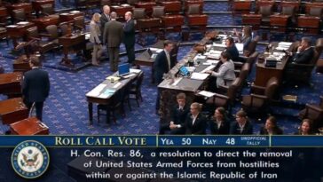 breaking:-senate-approves-house-passed-war-powers-resolution-to-limit-trump’s-action-in-iran-–-four-republicans-join-the-democrats
