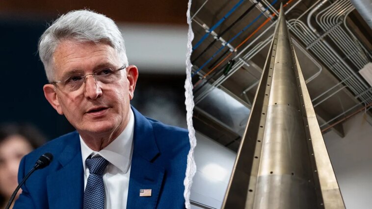trump-admin-unveils-11-foot-tall,-ai-designed-nuclear-test-flight-vehicle-at-the-great-american-state-fair