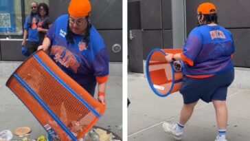 jpmorgan-dei-executive-fired-after-dumping-garbage-on-street,-stealing-knicks-trashcan-in-viral-video