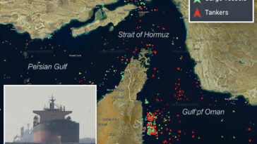 an-oil-tanker-navigates-the-strait-of-hormuz-despite-threats-from-iran’s-revolutionary-guard