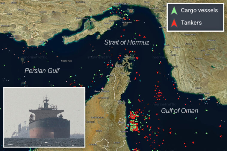 an-oil-tanker-navigates-the-strait-of-hormuz-despite-threats-from-iran’s-revolutionary-guard