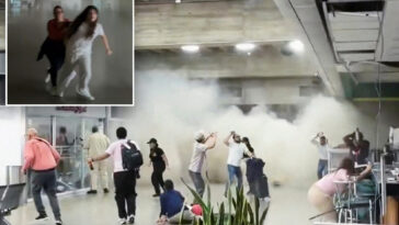 historic-venezuela-earthquake-has-frightened-travelers-fleeing-as-airport-ceiling-partially-collapses,-harrowing-video-shows