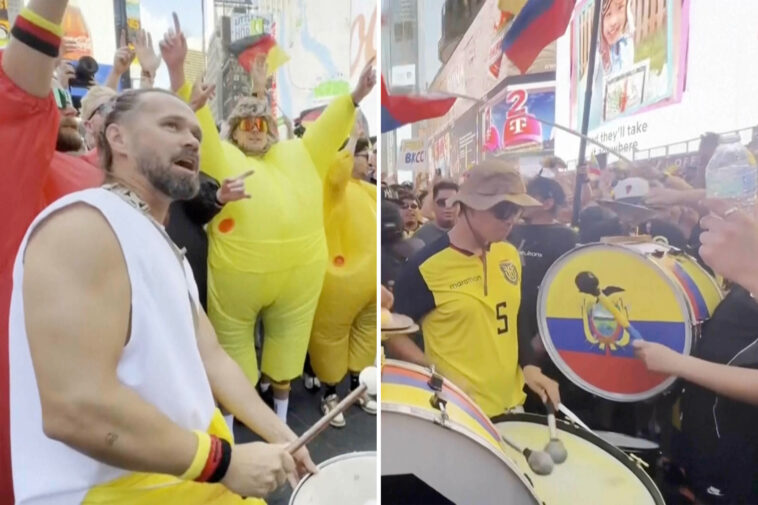 ecuador-and-germany-fans-ignite-times-square-battle-of-the-bands-ahead-of-match-up