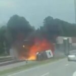 semi-truck-driver-flees-after-fiery-collison-with-freight-train-in-atlanta-–-trucking-company-linked-to-12-crashes-(video)