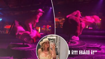sweden-star-victor-lindelof’s-wife-maja-goes-bull-riding-in-wild-world-cup-night-out