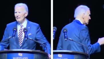 “what-a-loser”-–-joe-biden-heavily-slurs-as-he-trashes-trump-for-renovating-reflecting-pool-–-then-has-to-be-directed-offstage-(video)