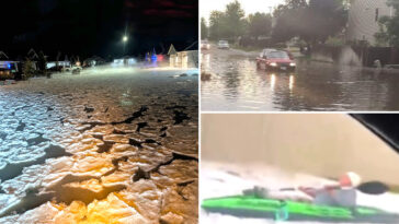 torrential-thunderstorms,-hail-flood-suburban-streets-with-ice-floats-on-first-full-summer-weekend-in-idaho