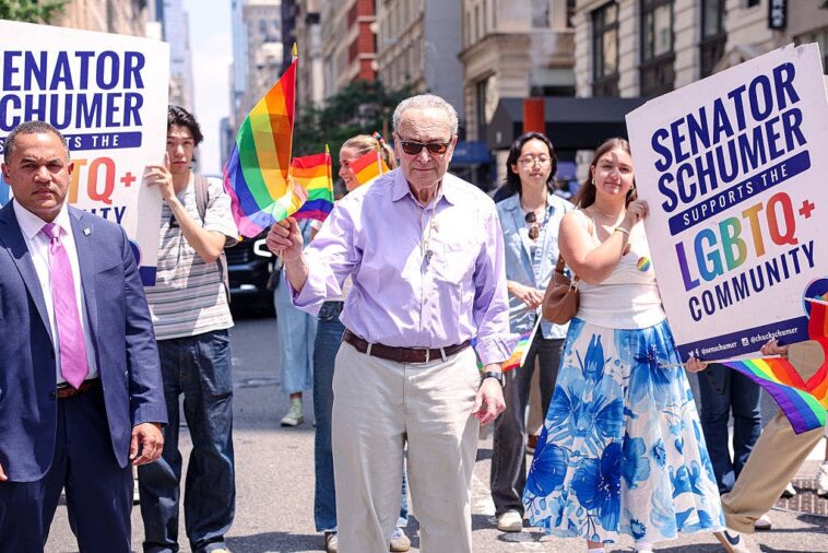 watch:-chuck-schumer-booed-at-pride-parade