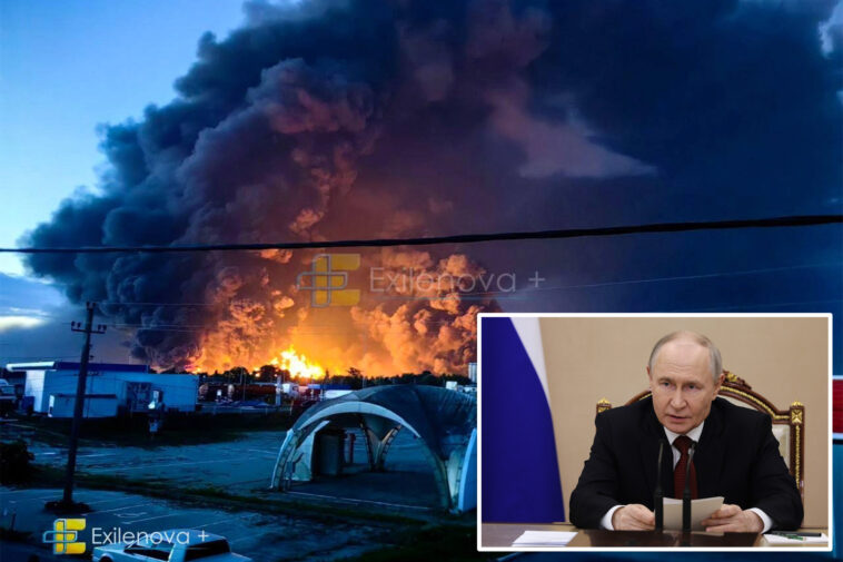 putin-admits-fuel-shortages-as-ukrainian-drones-set-another-russian-oil-refinery-ablaze