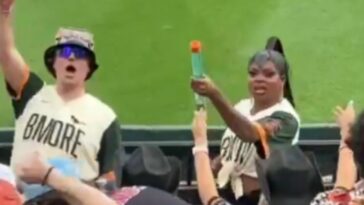 watch:-drag-queen-spraying-kids-with-water-at-baltimore-orioles-pride-night-attacks-trump-admin,-as-furries-roamed-the-stands