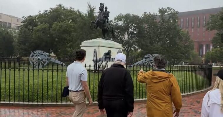 after-touring-lafayette-square-trump-touts-dc-renovations-and-blasts-“animals”-who-vandalized-reflecting-pool-–-reveals-he’ll-break-ground-on-new-golf-course-in-sept