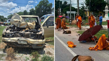 horrifying-video-shows-monks-being-mowed-down-by-11-year-old-boy-driving-dad’s-pickup