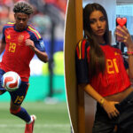 lamine-yamal’s-girlfriend-ines-garcia-rocks-cropped-spain-jersey-for-world-cup-game