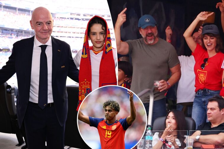 penelope-cruz,-javier-bardem-and-rosalia-watch-spain-crush-austria-at-world-cup