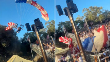 heart-stopping-video-shows-moment-american-flag-carrying-skydiver-crash-lands-at-california-rodeo