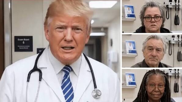 watch:-trump-trolls-hollywood-celebrities-with-ai-video-of-himself-as-a-doctor-curing-their-‘trump-derangement-syndrome’