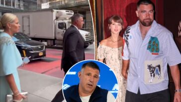 mike-vrabel-and-wife-head-to-taylor-swift,-travis-kelce-wedding