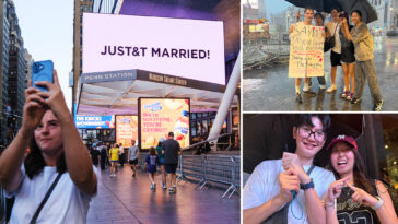tourists-stumble-upon-taylor-swift,-travis-kelce’s-msg-nuptials-in-‘very-cool’-nyc-moment:-‘wish-they-did-this-in-chicago’