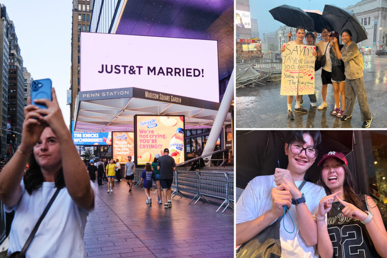 tourists-stumble-upon-taylor-swift,-travis-kelce’s-msg-nuptials-in-‘very-cool’-nyc-moment:-‘wish-they-did-this-in-chicago’