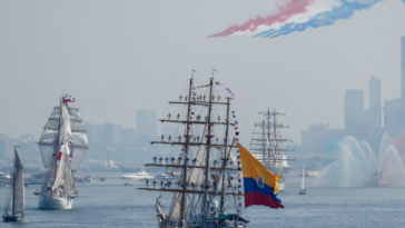 watch:-100-tall-ships-and-navy-vessels-fill-new-york-harbor-for-july-fourth-flotilla-parade