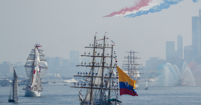 watch:-100-tall-ships-and-navy-vessels-fill-new-york-harbor-for-july-fourth-flotilla-parade