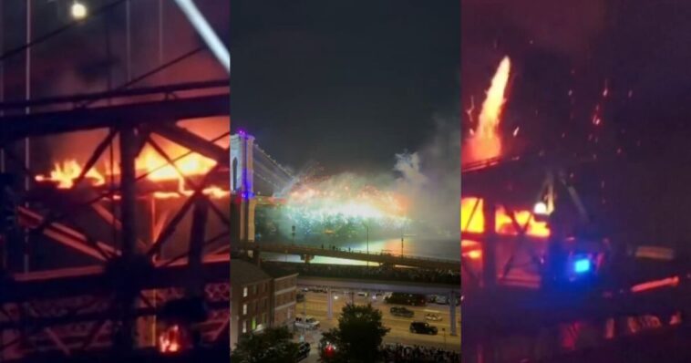 breaking:-brooklyn-bridge-bursts-into-flames-in-multiple-places-during-macy’s-july-4th-fireworks-show-(videos)