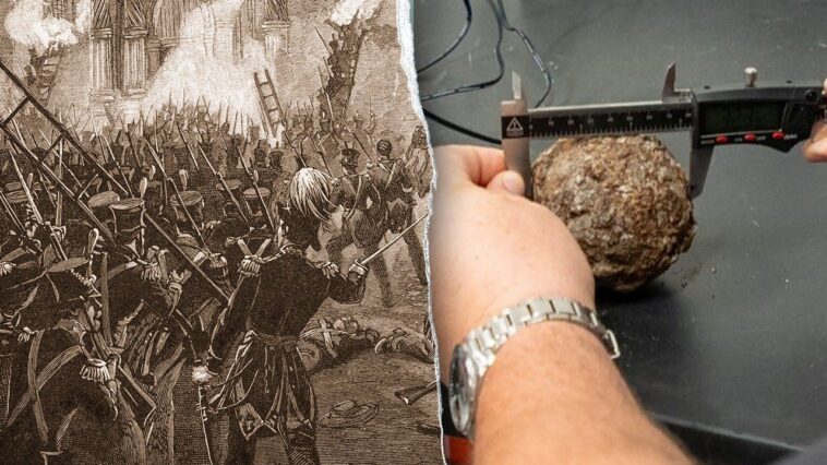 rare-cannonball-emerges-from-ground-at-the-alamo,-likely-untouched-for-nearly-190-years