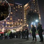 mexico-fans-play-music,-launch-fireworks-outside-of-england’s-hotel-before-world-cup-clash