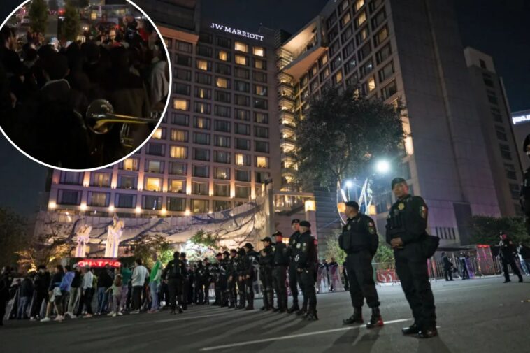 mexico-fans-play-music,-launch-fireworks-outside-of-england’s-hotel-before-world-cup-clash
