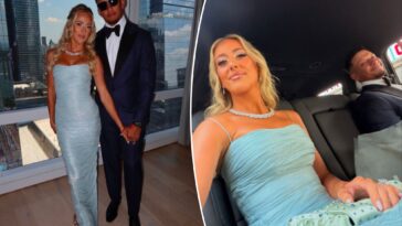 patrick-mahomes,-wife-brittany-show-off-attire-from-travis-kelce-taylor-swift-wedding