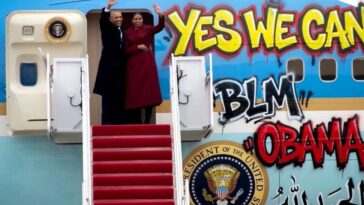 lol!-trump-roasts-obama-with-graffitied-air-force-one-that-reads-“praise-be-to-allah”-in-arabic-–-fake-news-calls-it-a-racist-“coded-message”