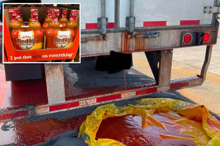 semitruck-spills-40k-pounds-of-frank’s-redhot-sauce-on-ohio-highway-amid-heatwave