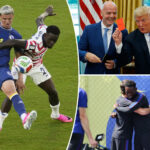trump-says-he-asked-fifa-for-review-of-folarin-balogun-red-card:-‘i-didn’t-think-it-was-a-foul’