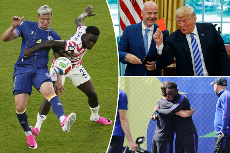 trump-says-he-asked-fifa-for-review-of-folarin-balogun-red-card:-‘i-didn’t-think-it-was-a-foul’