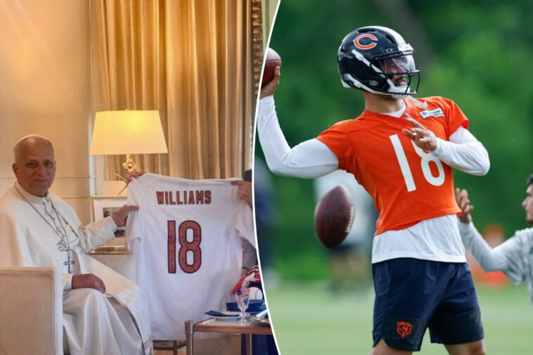 bears’-caleb-williams-gifts-chicago-native-pope-leo-xiv-autographed-jersey