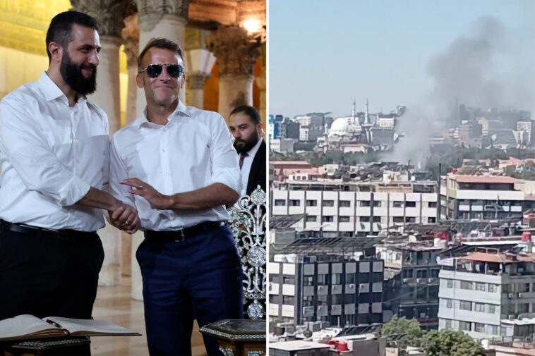 explosions-heard-in-damascus-during-french-president-emmanuel-macron’s-visit:-reports