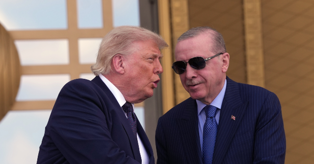 trump-arrives-at-ankara-nato-summit-to-friendly-greeting-from-turkish-president-recep-tayyip-erdogan
