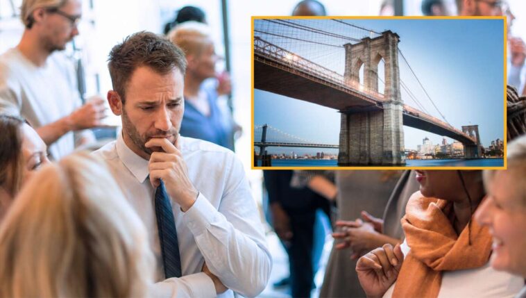 introverted-conference-attendee-torn-between-participating-in-icebreaker-and-throwing-self-off-bridge