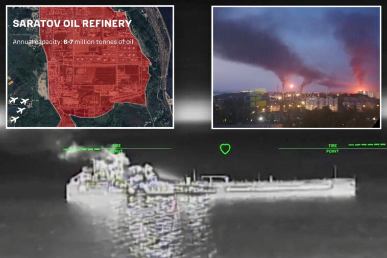 ukrainian-drones-batter-russian-oil-facilities,-set-more-oil-tankers-ablaze